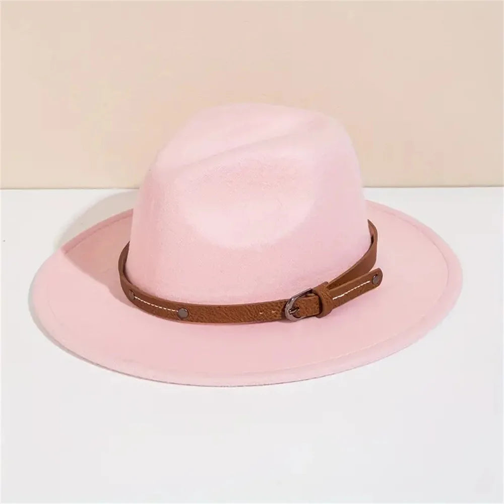 Wool Fedora Hat For Women Men Winter Autumn Fashion Church Jazz Hats Viking British Flat Brim Felt Hat Outdoor Casual Fedoras