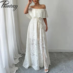 Women's Dresses 2025 Summer White Dress Women Cover-Ups Outfits Boho Hippie Chic Long Maxi Dresses Female Clothes Robe Vestidos