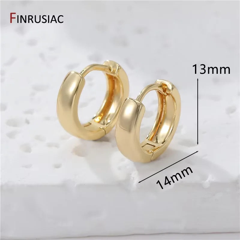 New Trendy Real Gold Plated Round Hoop Earrings For Women Girls Ladies Big Hoops Gold Circle Ring Earrings Party Gift