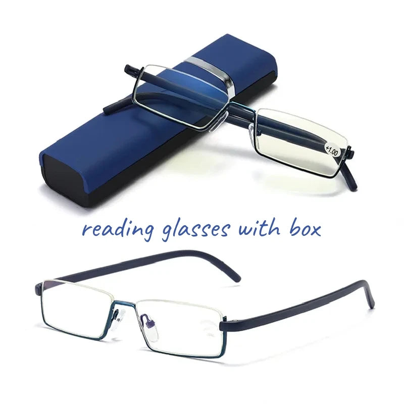 2023 Blue Light Reading Glasses New Fashion Half Frame Presbyopia Glasse for Men and Women Portable Fashion with Box Eyewear