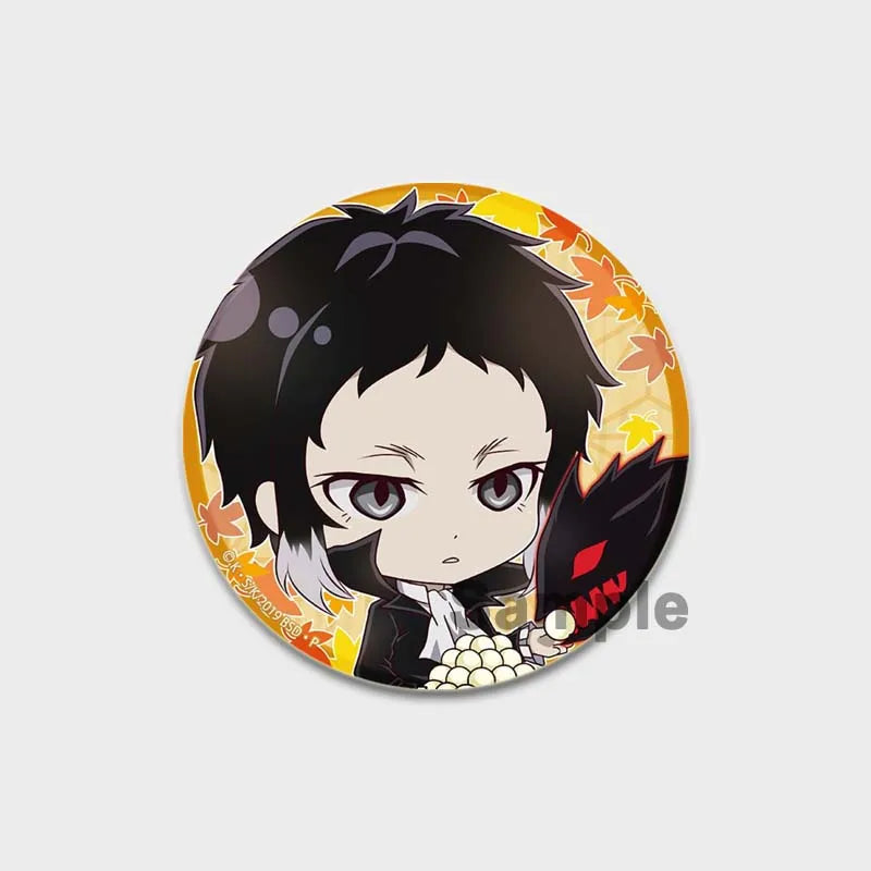 Anime Brooches Dazai Osamu Nakahara Chuya Lapel Pins Cartoon Cosplay Badges Backpack Souvenir Jewelry Gifts