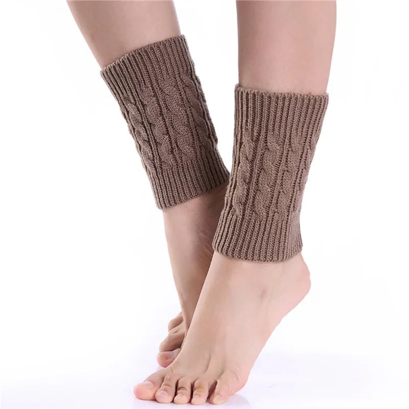 Women's Knitted Leg Warmer Winter Short Leg Warmers Boot Cuffs Fashion Thermal Ladies Legging Foot Warmer