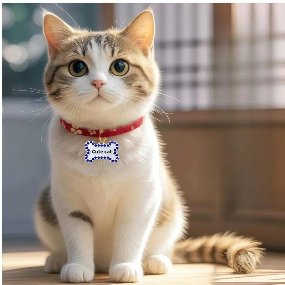 VIP Customizable Engraved Pets ID Tag for Dog Cat Bronze Nameplate Tags Personalized  Address Number Dogs Collar ID Pendant Custom Tags