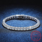 Charm Bracelet For Women High Quality S925 Silver Platinum Plated Moissanite Bracelet Sparkling Personality Wedding Jewelry Gift