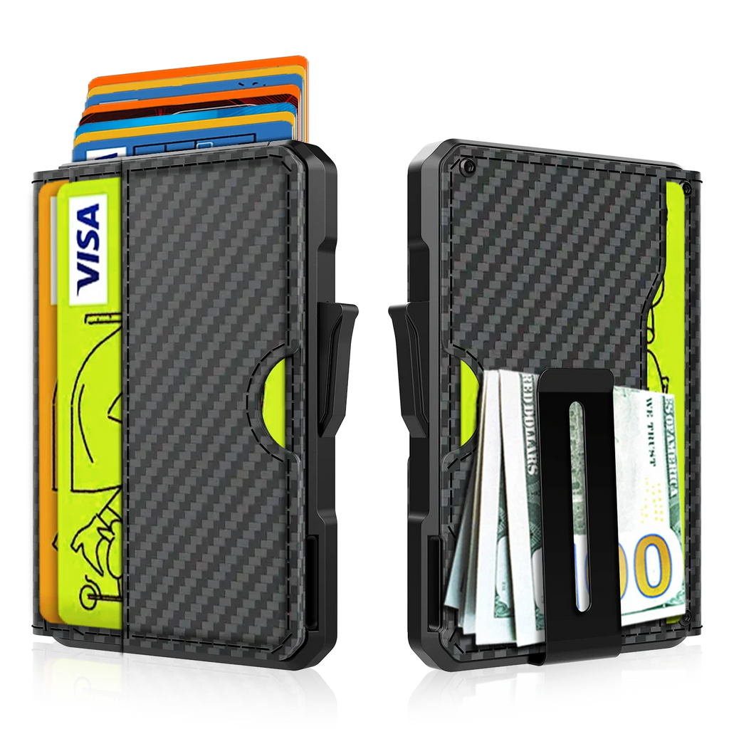 Wallet for Men - with Money Clip Slim Leather Slots Credit Card Holder RFID Blocking Bifold Minimalist Wallet