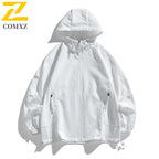 Summer Sunscreen Clothing Men's Simple All-match Solid Color Lightweight Loose UV Hooded Windbreaker Jacket Casual Bicycle Coat