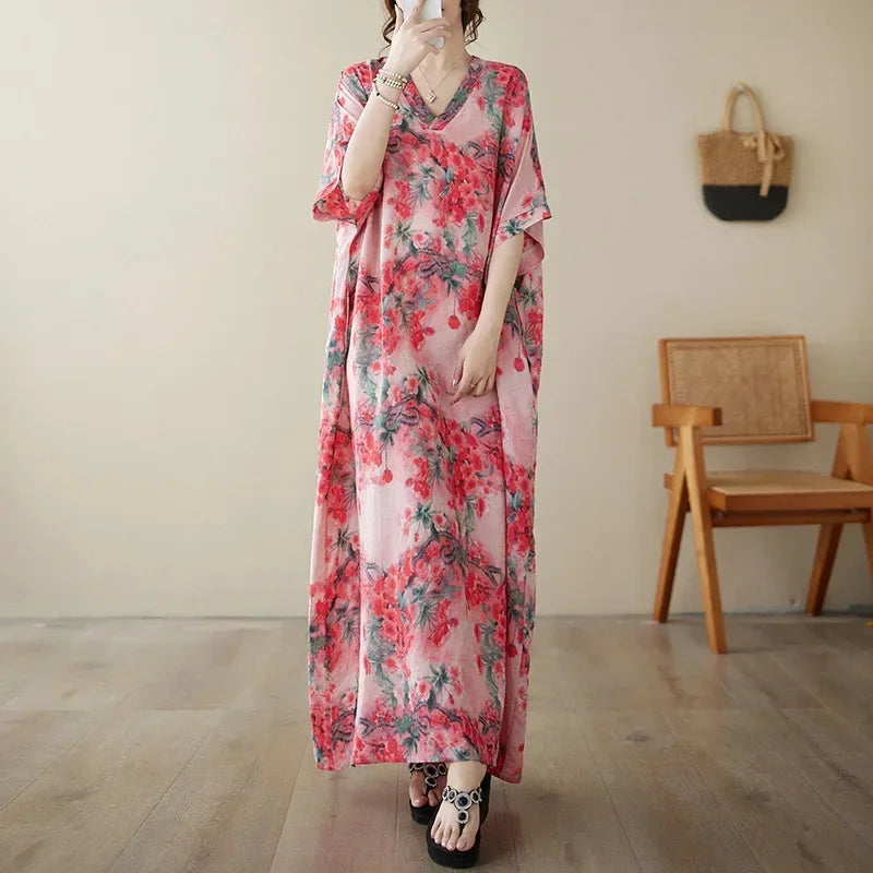 Summer Dress for Women Clothing Long Dress Fashion Clothes Cotton Vintage Harajuku Elegant Streetwear Maxi Beach Dresses