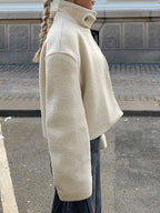 Women's Coats Winter Fashion Comfortable Casual 2025 Plain Vacation High Neck Long Sleeve Street Daily Jackets