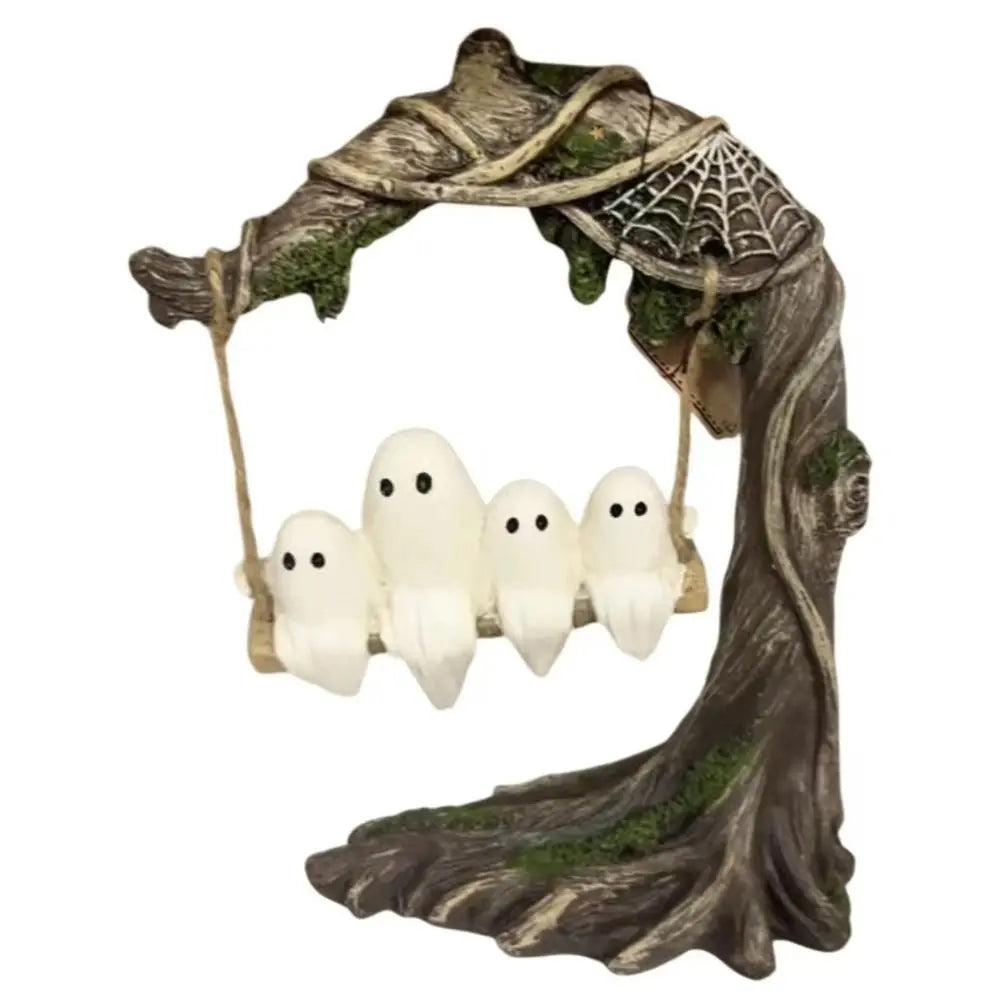 Halloween Themed Halloween Swing Ghost Ornament Handicraft Statue Spooky Ghosts Decor Funny Doll Model