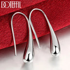 DOTEFFIL 925 Sterling Silver Water Droplets/Raindrops Stud Earrings For Woman Wedding Engagement Fashion Party Charm Jewelry