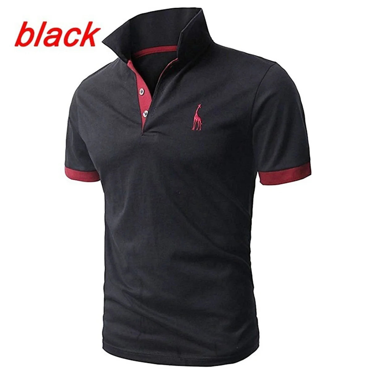 Fashion Cartoon Embroidery Polo Shirts for Men Casual Solid Color Slim Fit Mens Polos New Summer Fashion Brand Men Clothing