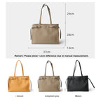 Women Totes Laptop Bag 2025 New Luxury Genuine Leather Commuter Handbag Female Large Capacity Minimalist Computer Shoulder Bag