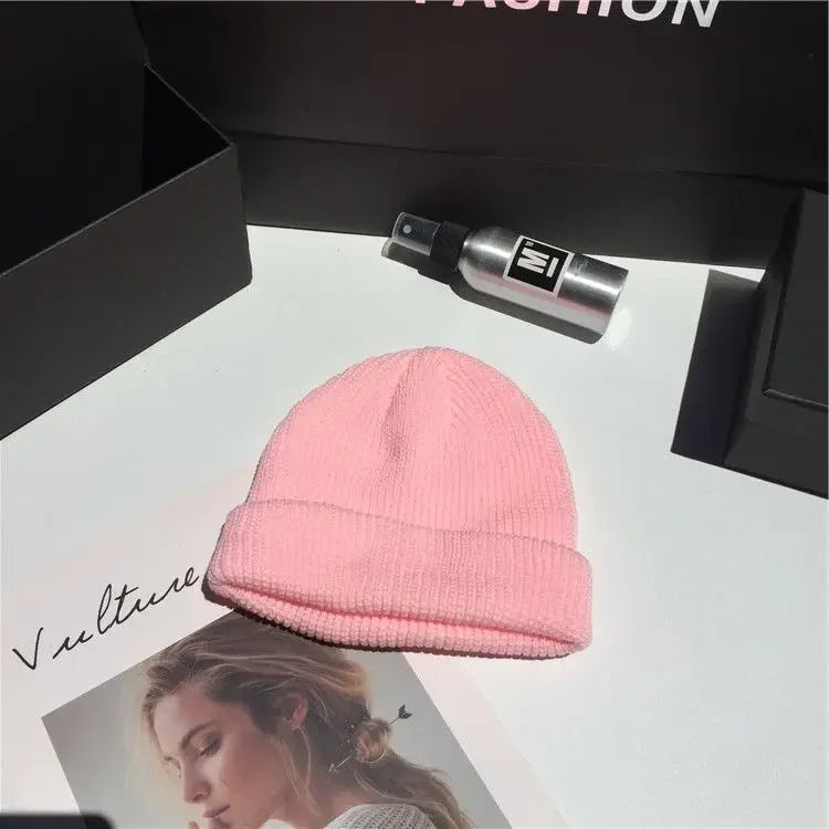 Beanies Women Solid Simple Winter Warm Cotton Knitted Womens Skullies All-match Trendy New Harajuku Chic Students Leisure Hats