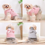 Winter Pet Dog Clothes For Small Dogs Cat Cozy Fleece Puppy Jacket Coat With D-ring Cute Bow Yorkie French Bulldog Vest Overalls