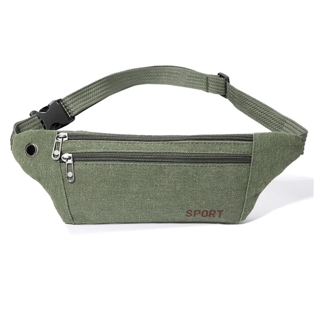 Fanny Pack Running Bags Waist Belt Bag For Women Men Canvas Purse Travel Camping Hiking Pocket Belly Pouch For Phone Coins