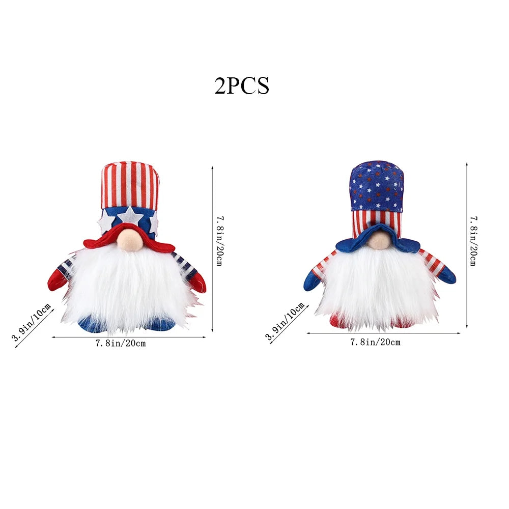 4th Of July Gnomes Set Independence Day Hanging Gnome Pendant Decorative Charm Ornaments For Holiday Window Wall Decoration