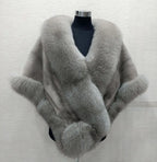 Real Image Faux Fur Wraps Winter Wedding Coat Warm Shawls Outerwear White Wraps Black Blue Shrug Women Prom Custom Made