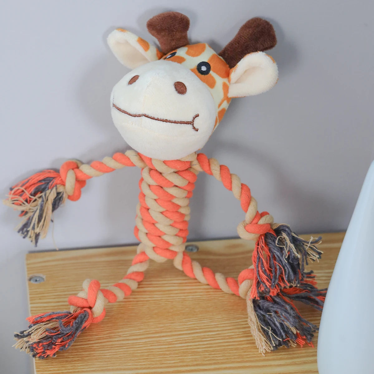 1PC plush dog toy, cute animal shape, chew-resistant teether, pet toy