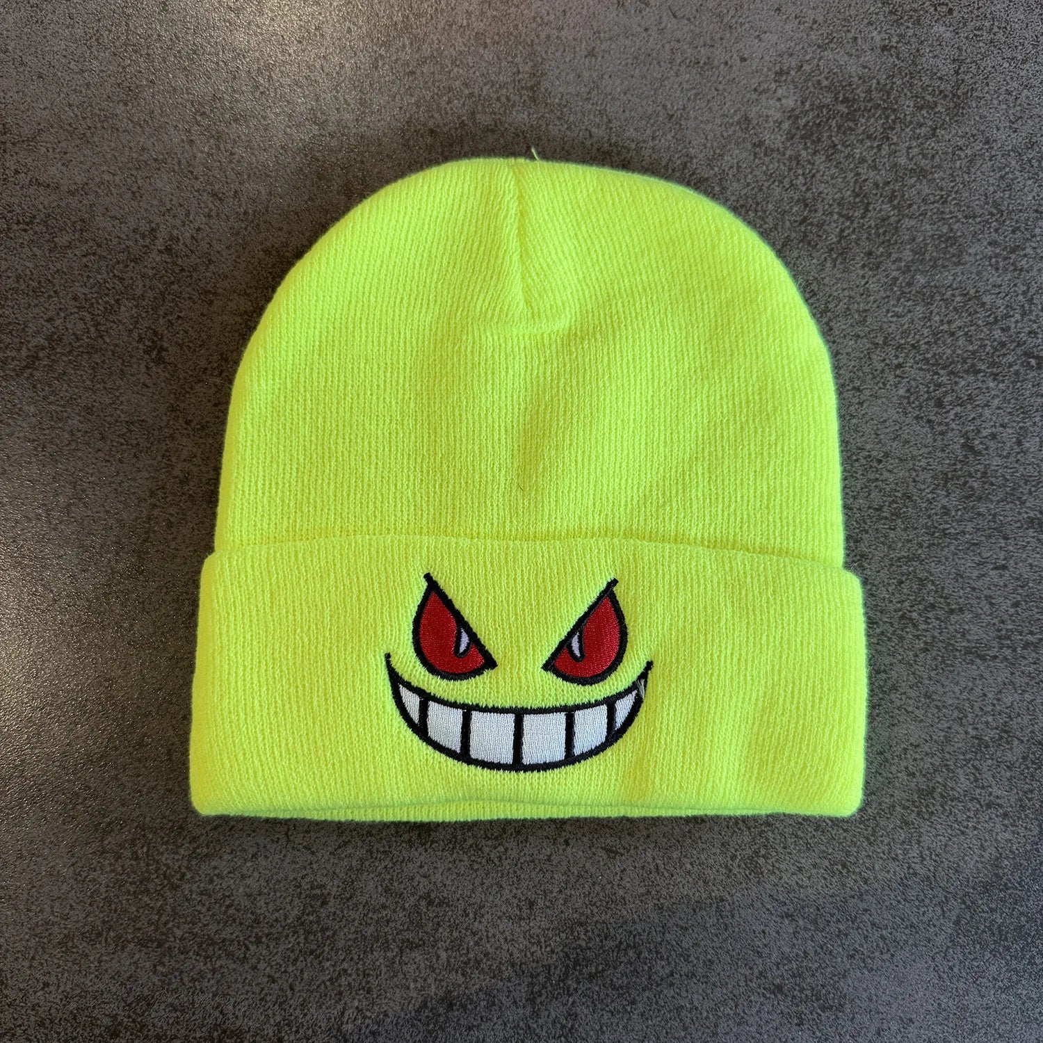 Cartoon Embroidered Beanies Popular American Anime Cartoon Embroidered Knitted Autumn Winter Warm Hat Wool Hat Gengar Beanies