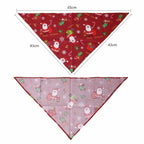 Festive Pet Bandanas Holiday Print Dog Cat Bibs Triangle Scarf Christmas Animal Accessories Drool Towel Party Costume Decor