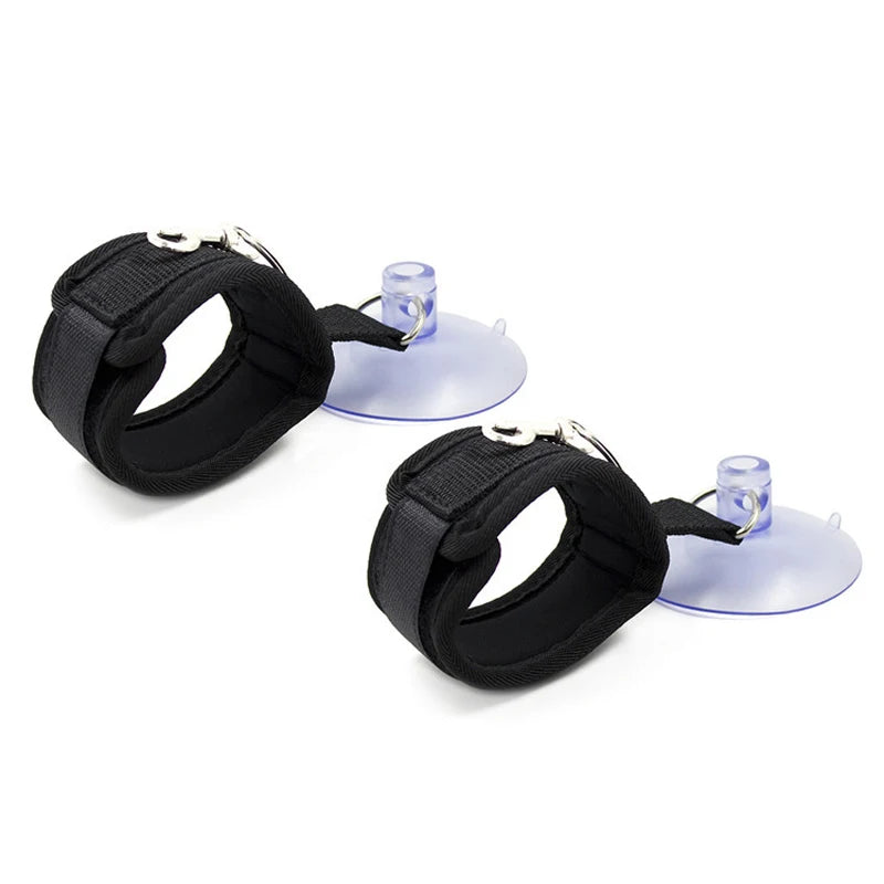 BDSM Handcuffs Sexy Ankle Cuff with Suction Cup Bathroom Floor Adult Sex Toys for Womans Couple BDSM Bondage Restraint Gear