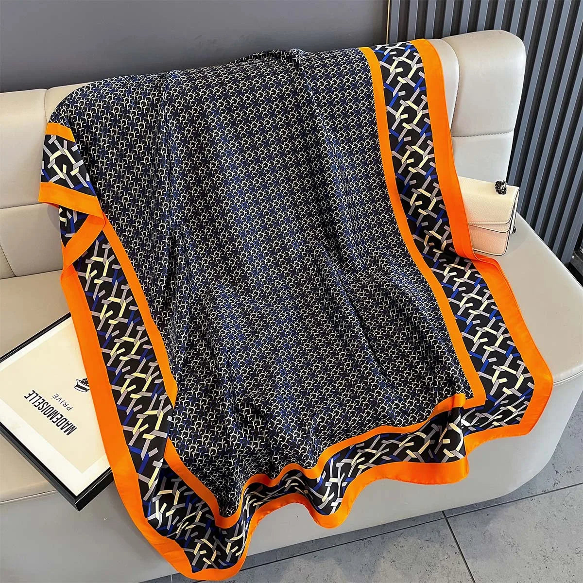 New Women Scarves Spring Summer Autumn Luxury Print Thin Light Satin Scarf Fashion Wrap Shawls 55 Colors Elegant Bandana Poncho