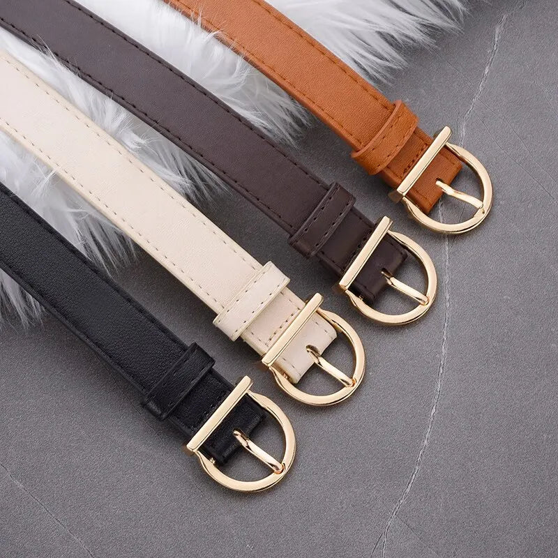 Women's Belt Fashion High-quality Pin Buckle Belt Genuine Luxury Soft PU Leather Belt Women Pair with Pants Jeans，For Ideal Gift