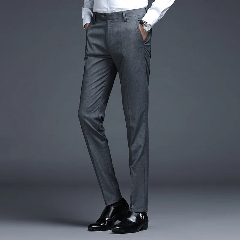 Top Grade New Brand Fashion Straight Suit Pant Office Trousers For Men Dress Pants Relax Fit Business Trousers Men's Clothing