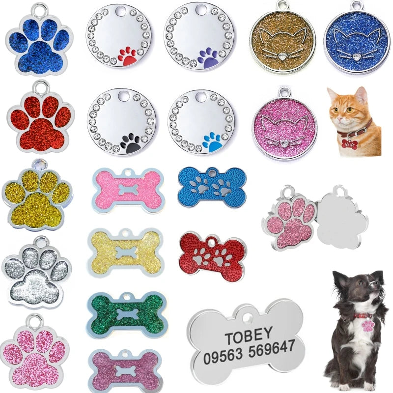Personalized Custom ID Tag Pet Address Tags For Dogs Cats Engraved Collar Pendant Name Dog Tag Dogs Accessories Cats Items Custom Tags
