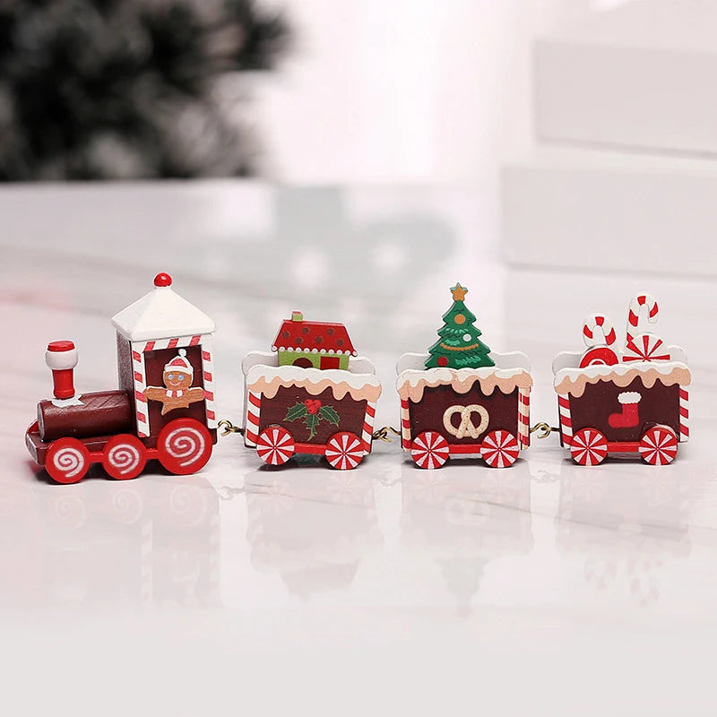 Merry Christmas Home Decor: Christmas Train, Mini Christmas Tree & Reindeer - Xmas/Navidad/Happy New Year Gift Option