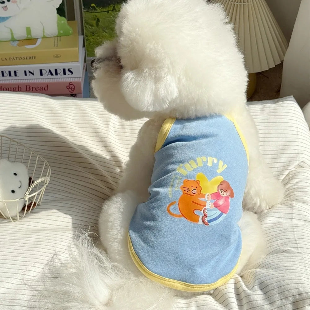 Pet Dresses Pet Dresses Thin Strap Dogs Vest Comfortable Fabric Printed Design Puppy Camisole Breathable Soft Small Dog Cat Dress Puppy