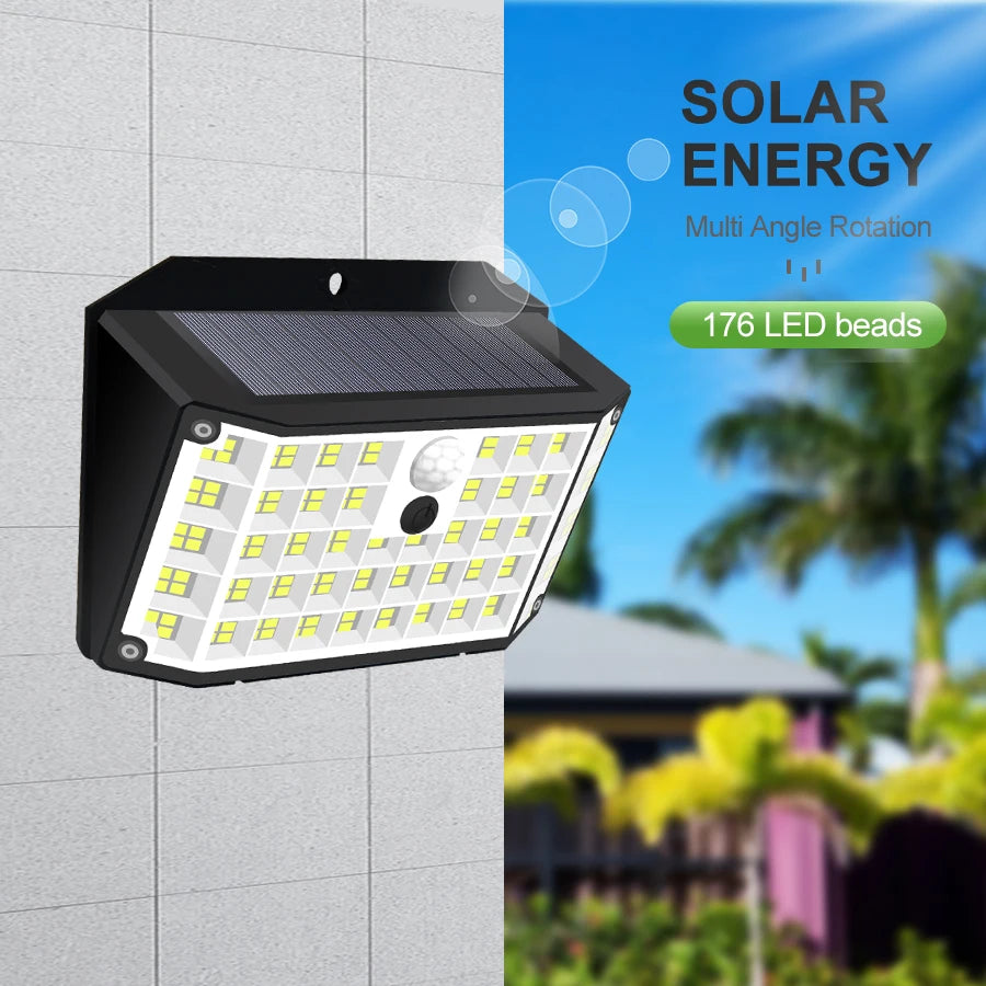 Outdoor Solar Light 468/208/138 LED Outdoor Solar Light LED Solar Security Lights Garden Waterproof 3 Modes Wall Lamp Fence Yard