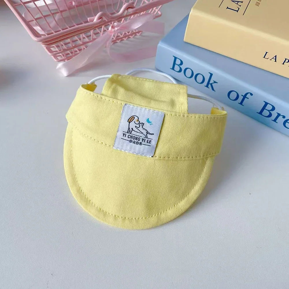 Pet Hat Adjustable Dog Hat with Ear Holes Summer Outdoor Sun Hat for Small Medium Dogs Cats Pet Baseball Cap Photo Props Dog Cat