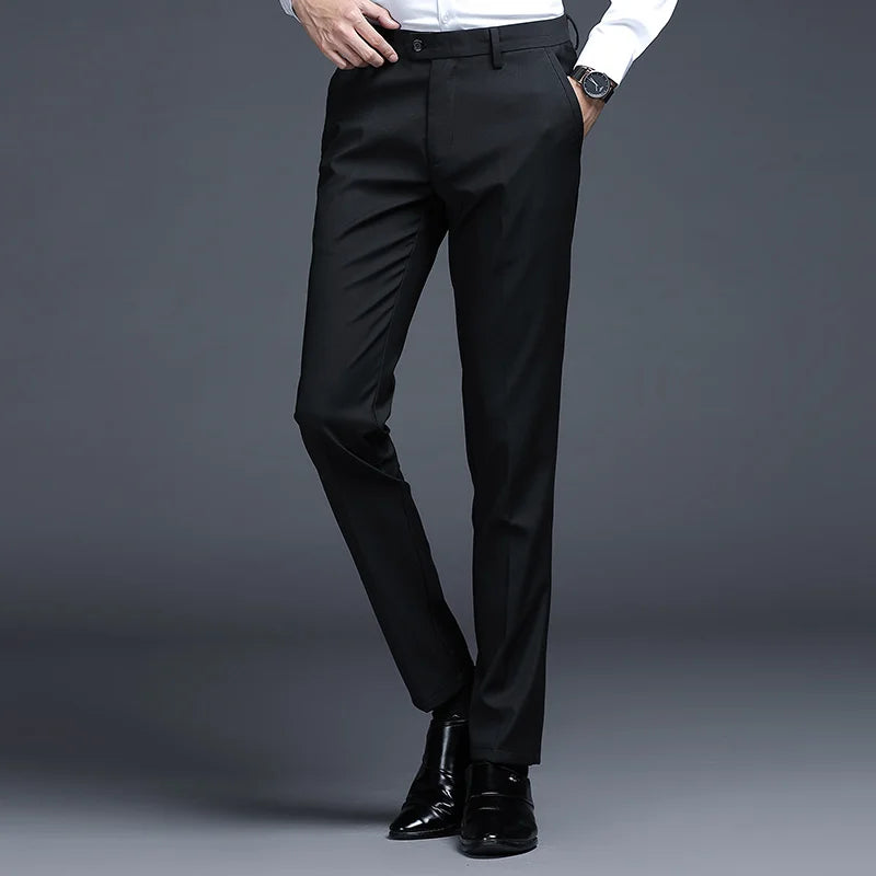 Top Grade New Brand Fashion Straight Suit Pant Office Trousers For Men Dress Pants Relax Fit Business Trousers Men's Clothing
