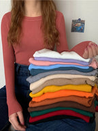 2025 New Women Sweater Autumn Winter Long Sleeve Pullover Basic Top Fashion O-neck Elastic Female Winter Solid Knitted Jumper