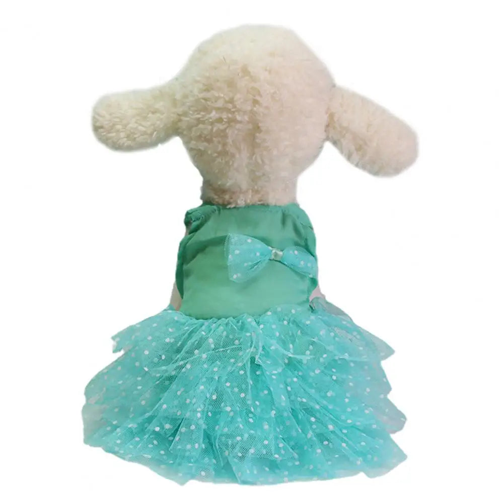 Dog Dresses Pet Dresses Bow-knot Design Lace Multiple Layer Puppy Skirt Buttons Sleeveless Eye-catching Dogs Princess Dress Pet Clothes