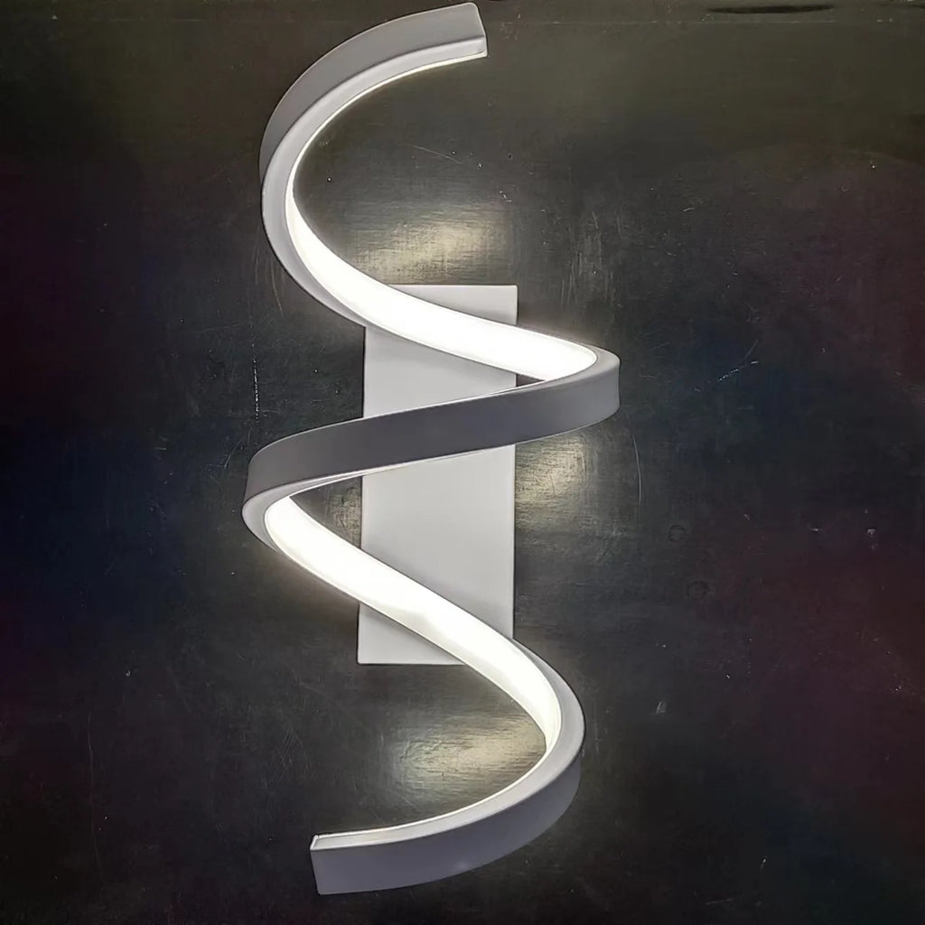 Designer hotel living room background wall LED wall light bright tri-color light bedroom bedside wave wall lamp