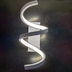 Designer hotel living room background wall LED wall light bright tri-color light bedroom bedside wave wall lamp