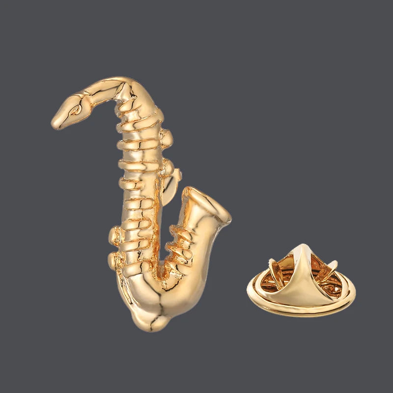 Men's brooch note music equipment rack drum violin guitar piano saxophone design Suit coat lapel pin women's backpack hat badge