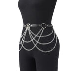 Women Fashion Belly Belt Chain Street Style Belt With Chain Gothic harness chain bustier Harness Waist Belt Clothing Accessories