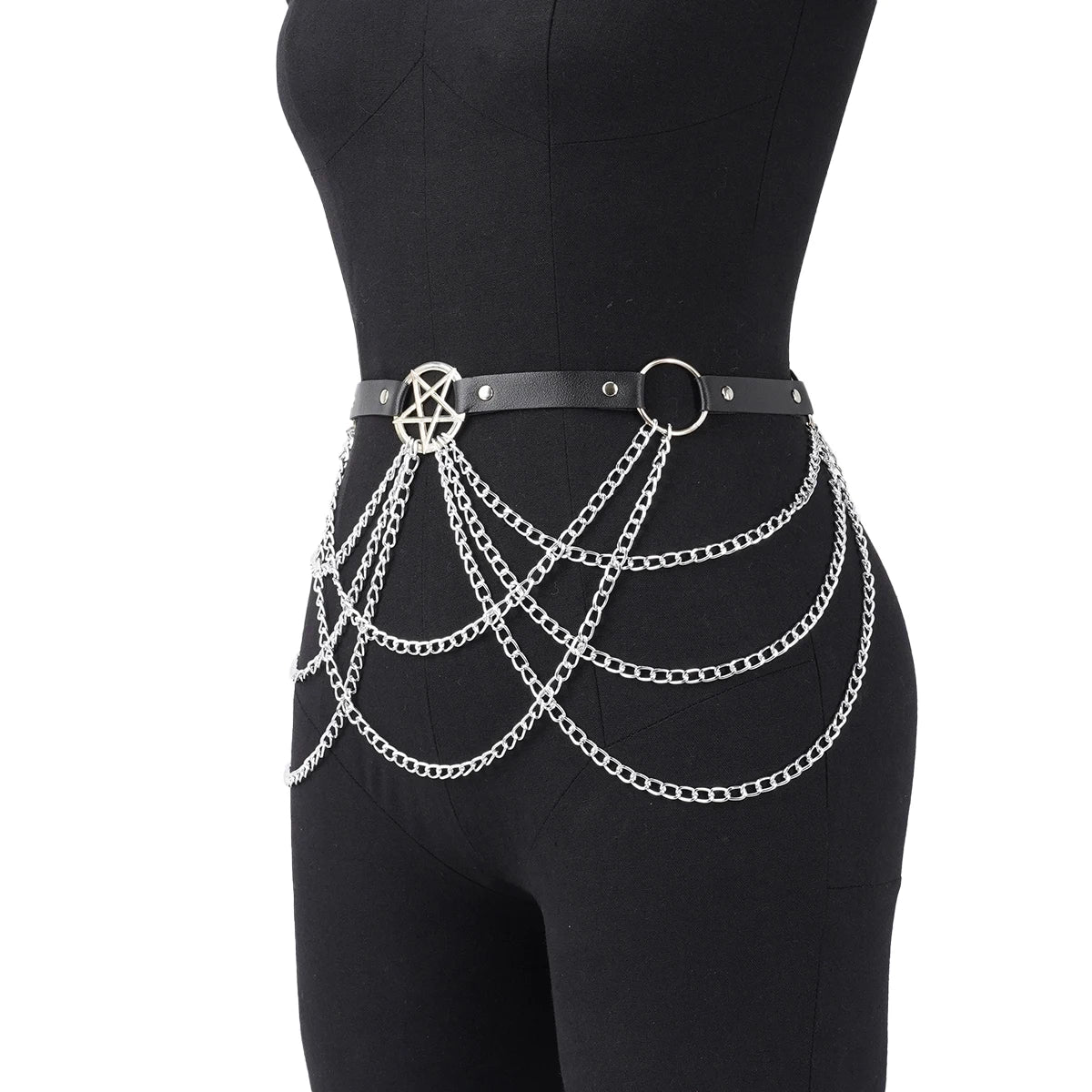 Women Fashion Belly Belt Chain Street Style Belt With Chain Gothic harness chain bustier Harness Waist Belt Clothing Accessories