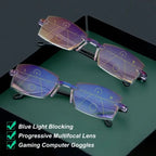 Intelligent Zoom Anti-blue Light Reading Glasses Frameless Cutting Edge Presbyopic Glasses Men and Women Presbyopic Glasses