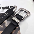 Fashion Belt For Women Designer Cross Rivet Waistband Punk Gothic Y2K Belt Female Hit Pop Desiner Elegant Jeans Belt Dark series