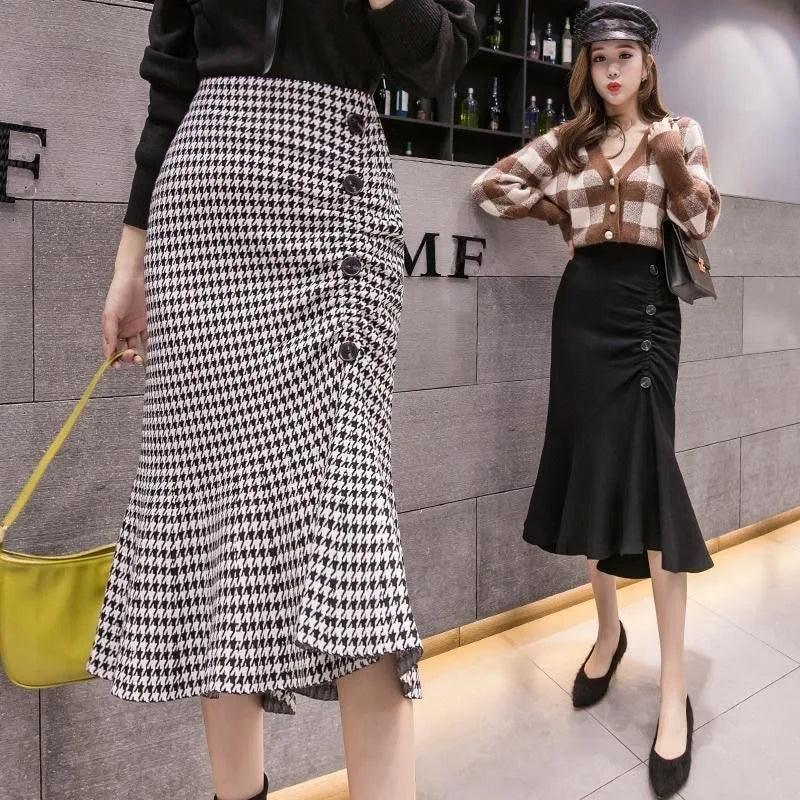 Skirts for Women Sexy Plaid Coquette Ruffle Woman Skirt Casual Premium Y2k Vintage Chic and Elegant Clothing Trend 2024 Harajuku