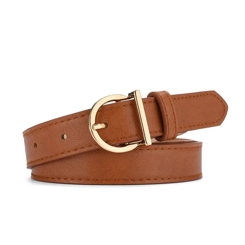 Women's Belt Fashion High-quality Pin Buckle Belt Genuine Luxury Soft PU Leather Belt Women Pair with Pants Jeans，For Ideal Gift