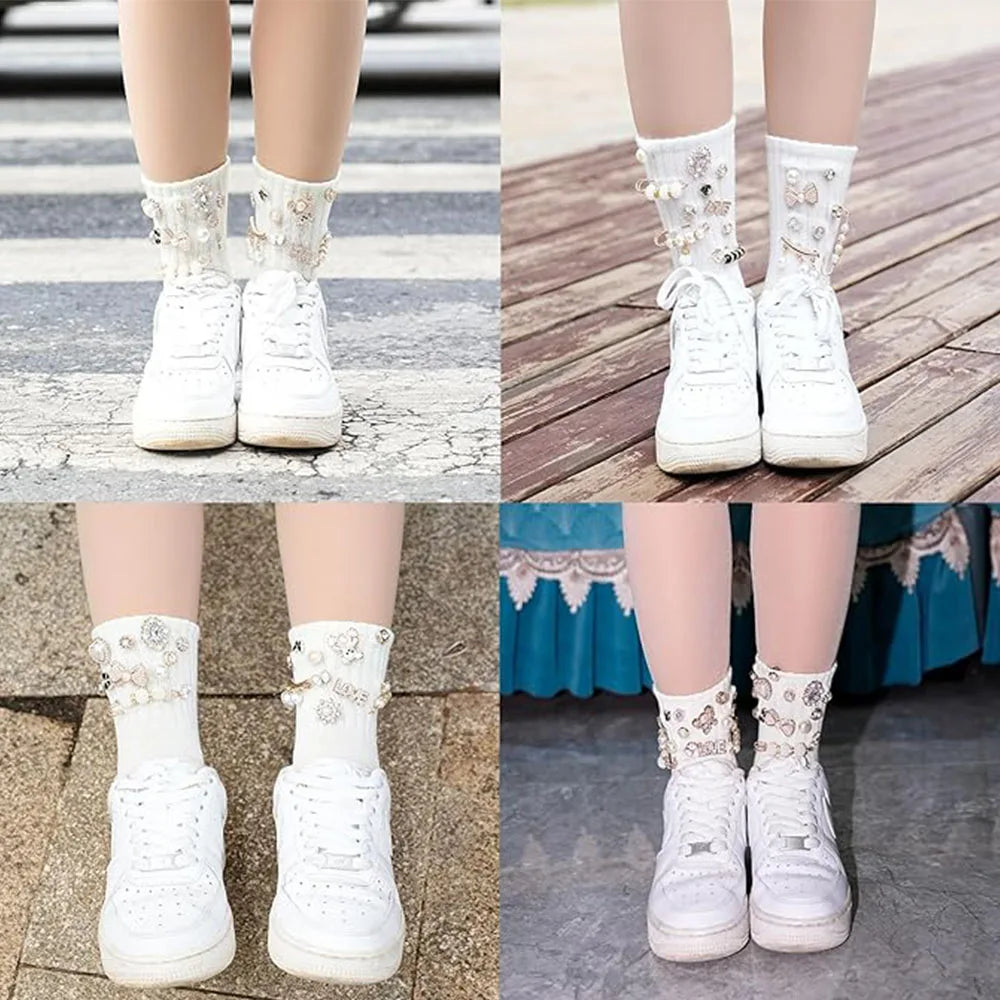 65pcs Shoe Charms for Sneakers Accessories,Safety Pin and Brooch,Junk sock pendants,Jibbitz charms for crocs,DIY Shoe Lace Charm