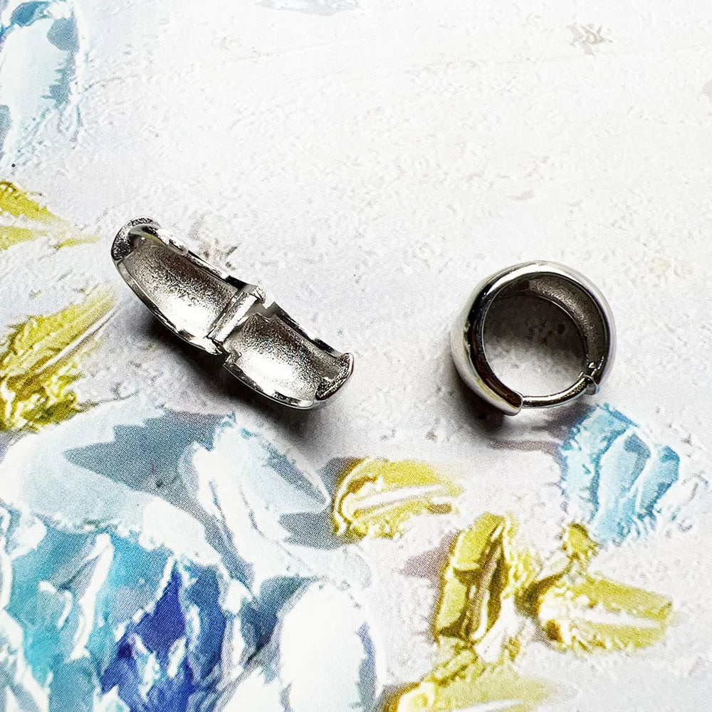 Hoop Earring Elegant Chunky Design Europe Fine Jewerly For Women Men Vintage Gift In Real 925 Sterling Silver