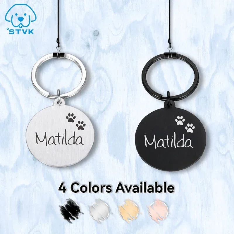 Custom Tags Personalized Cat Puppy ID Tag Free Engraved Pet Dog ID Tag Pet Dog Collar Accessories Custom Dogs Anti-lost Name Tags Pendant