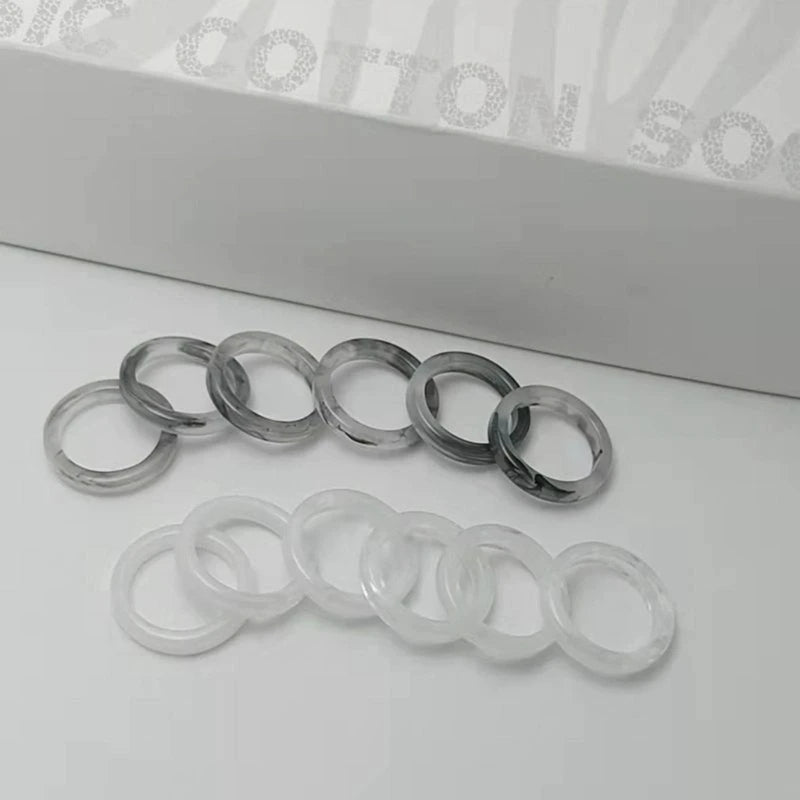 2x Acrylic Rings Set Colorful Rings Transparent Stacking Rings Aesthetic Funny Stackable Ring for Women Girls Gift