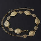Metal Chain Belt for Women Cowgirl Western Country Chain Belts Adjustable Concho Belt for Sweaters Dresses Jeans